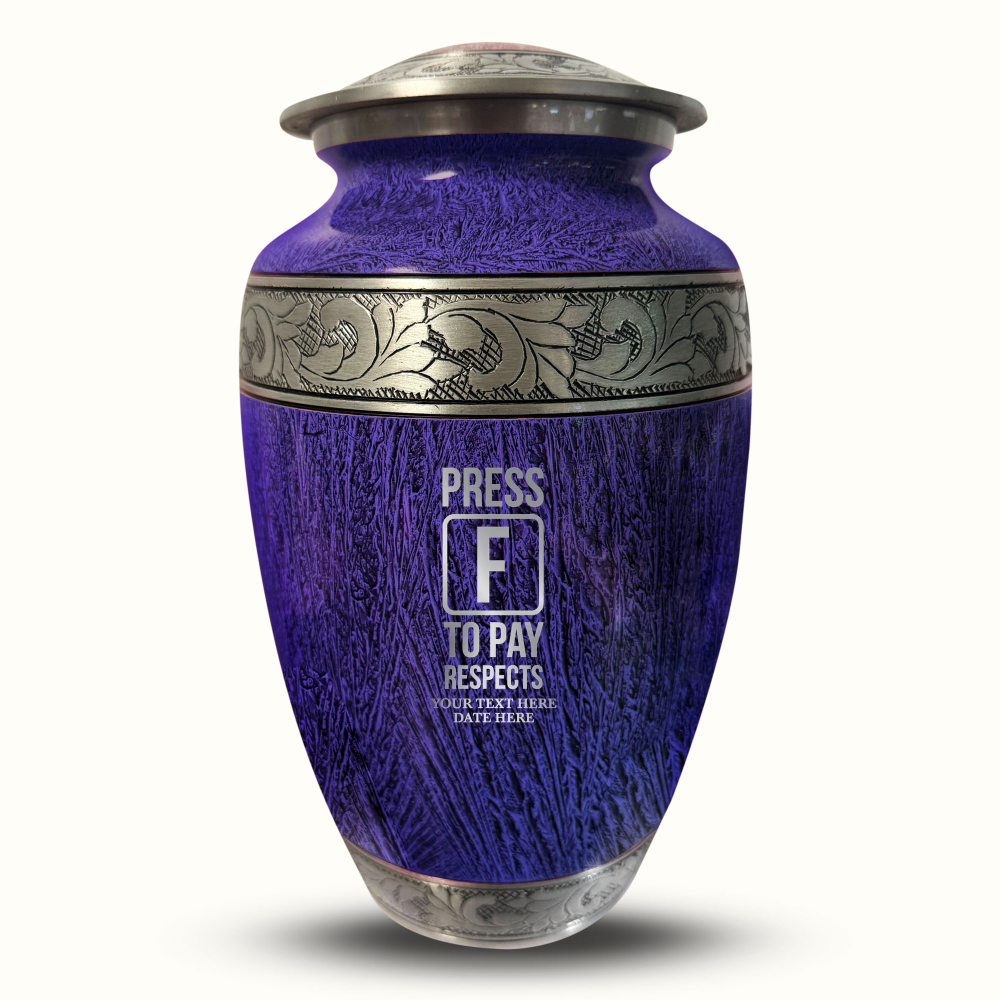 Custom Large Cremation Urn for Human Ashes - Elevate Collection - Funny Gaming Design - Distressed Finish - 200 Cubic Inch