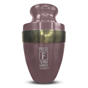 Custom Aluminum Human Urn - Funny Gaming Design - Elite Collection with Gold Inlay - 200 Cubic Inch