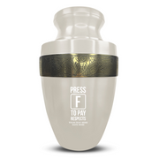 Custom Aluminum Human Urn - Funny Gaming Design - Elite Collection with Gold Inlay - 200 Cubic Inch