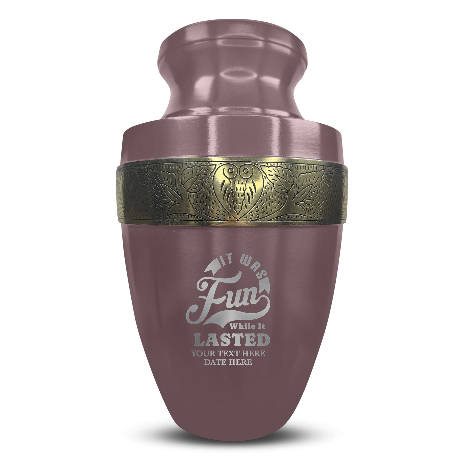 Custom Aluminum Human Urn - Dark Humor Design - Elite Collection with Gold Inlay - 200 Cubic Inch