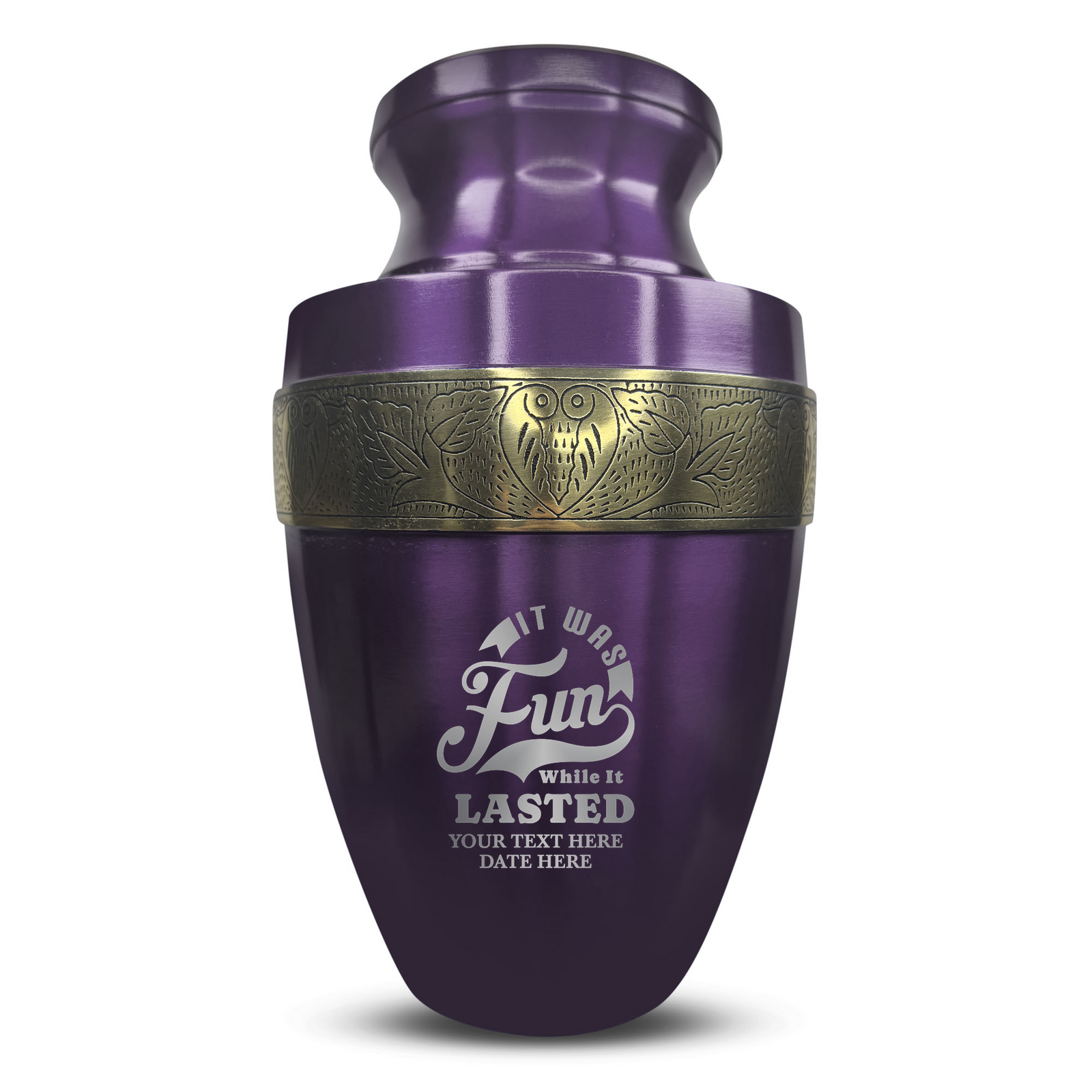 Custom Aluminum Human Urn - Dark Humor Design - Elite Collection with Gold Inlay - 200 Cubic Inch