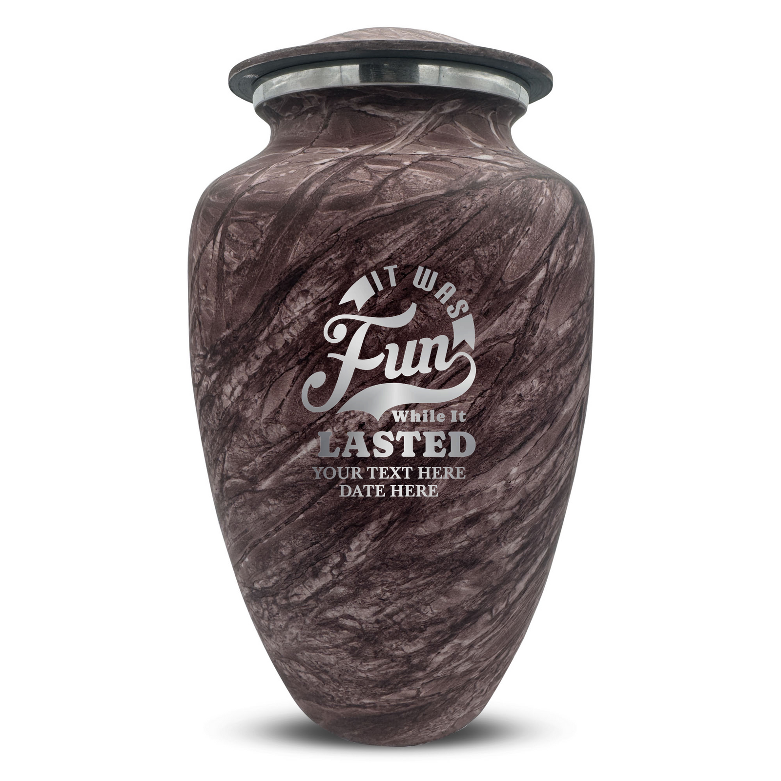Custom Human Urns - Soft Whisper Collection - Dark Humor Design - Distressed Finish - 200 Cubic Inch