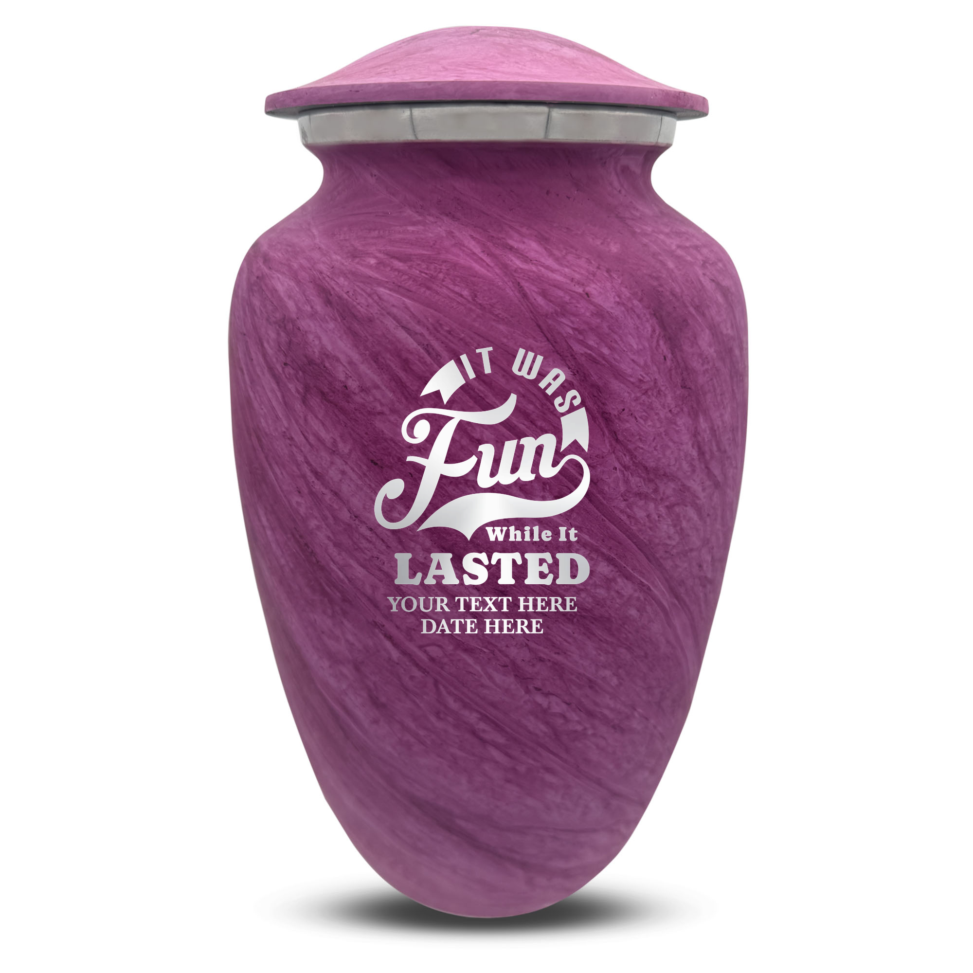 Custom Large Cremation Urn for Human Ashes - Soft Whisper Collection - Dark Humor Design - Distressed Finish - 200 Cubic Inch
