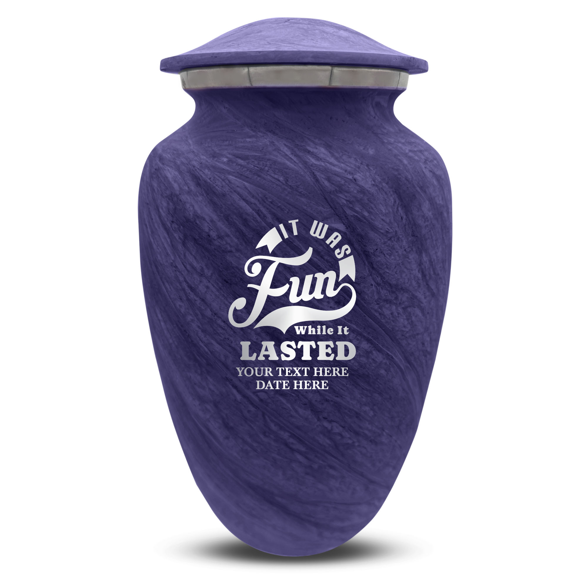 Custom Large Cremation Urn for Human Ashes - Soft Whisper Collection - Dark Humor Design - Distressed Finish - 200 Cubic Inch