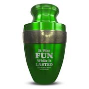 Custom Aluminum Human Urn - Dark Humor Design - Elite Collection with Gold Inlay - 200 Cubic Inch