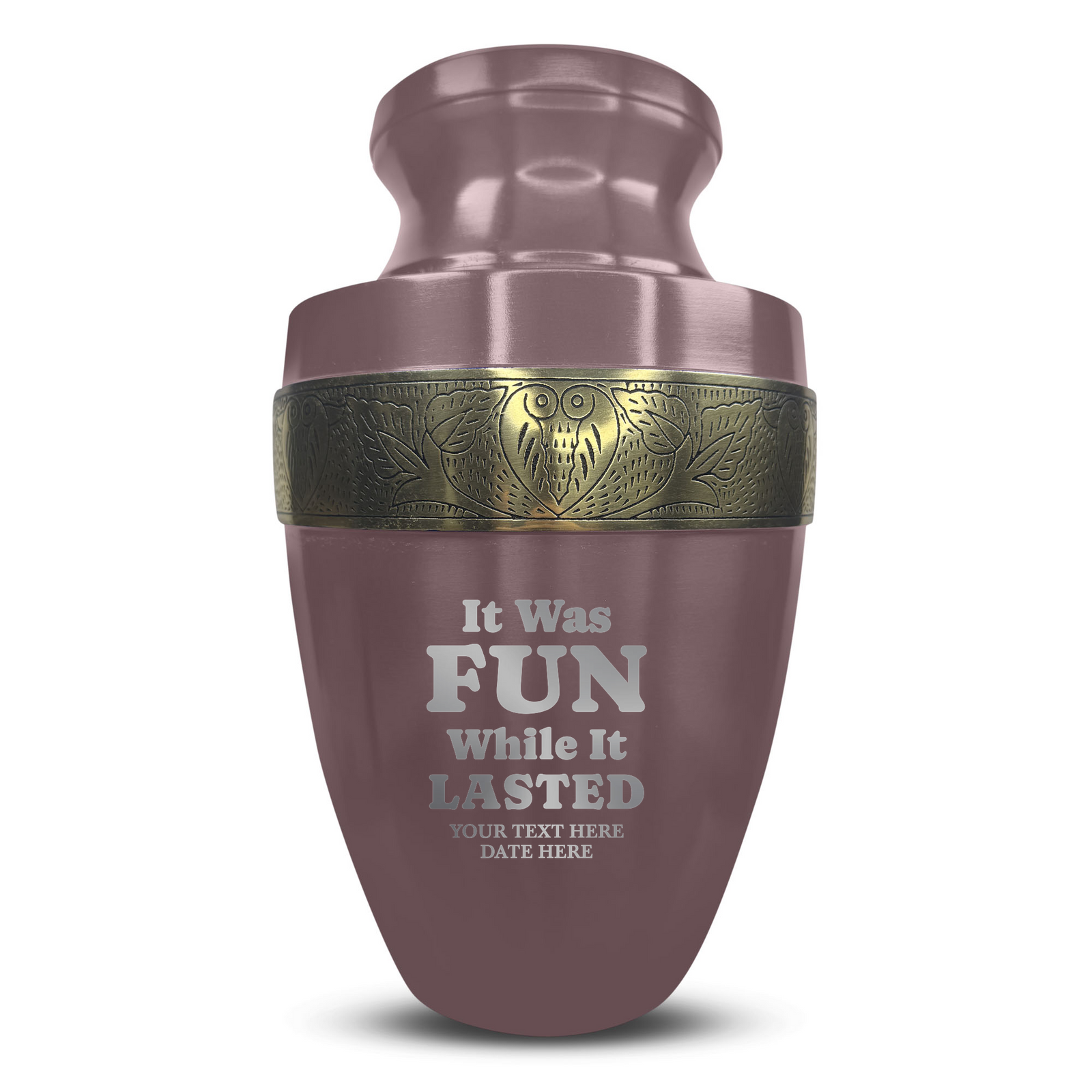 Custom Aluminum Human Urn - Dark Humor Design - Elite Collection with Gold Inlay - 200 Cubic Inch