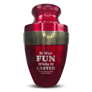 Custom Aluminum Human Urn - Dark Humor Design - Elite Collection with Gold Inlay - 200 Cubic Inch