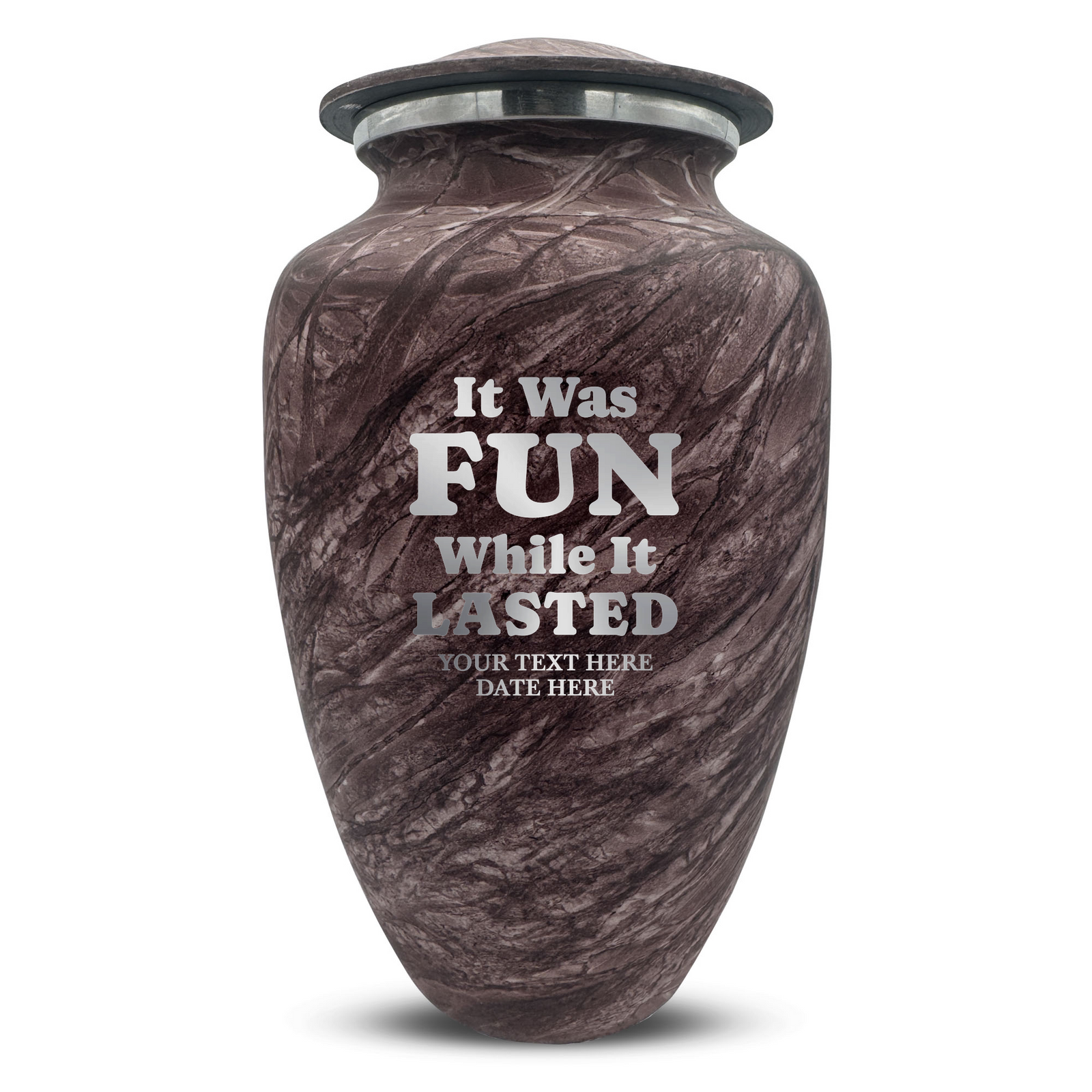 Custom Human Urns - Soft Whisper Collection - Dark Humor Design - Distressed Finish - 200 Cubic Inch
