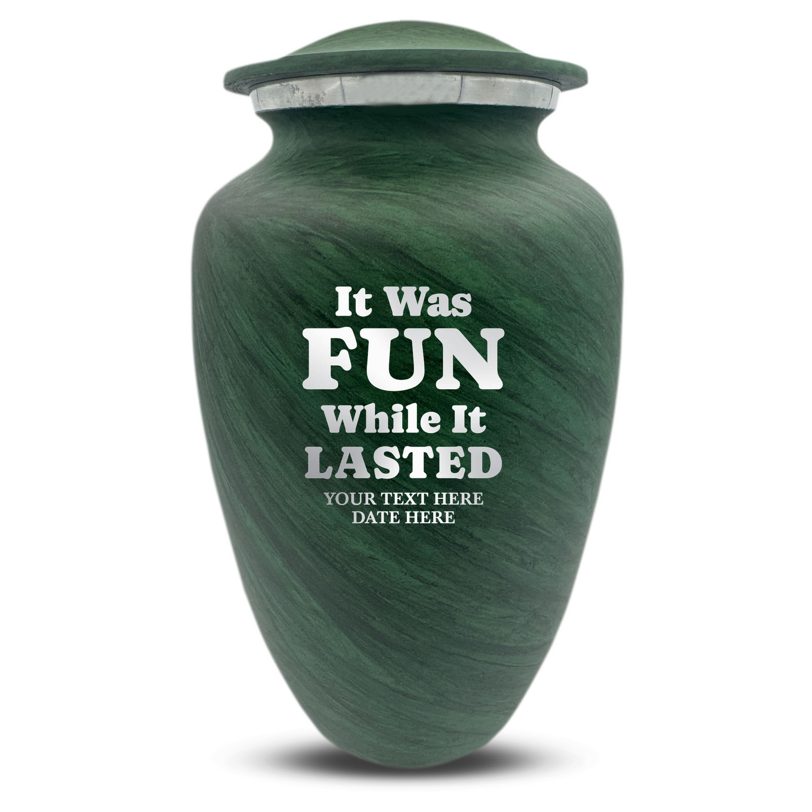Custom Human Urns - Soft Whisper Collection - Dark Humor Design - Distressed Finish - 200 Cubic Inch