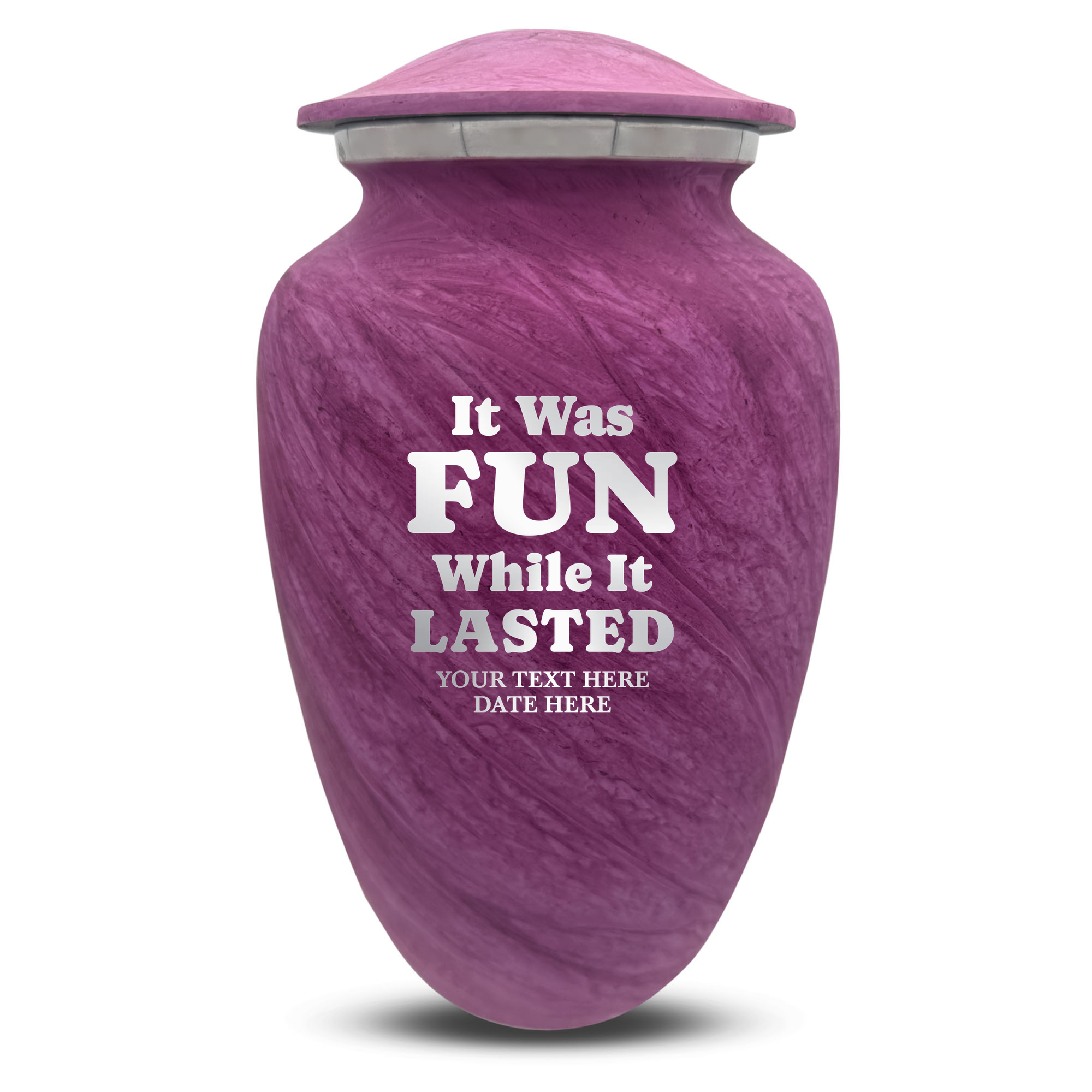 Custom Large Cremation Urn for Human Ashes - Soft Whisper Collection - Dark Humor Design - Distressed Finish - 200 Cubic Inch