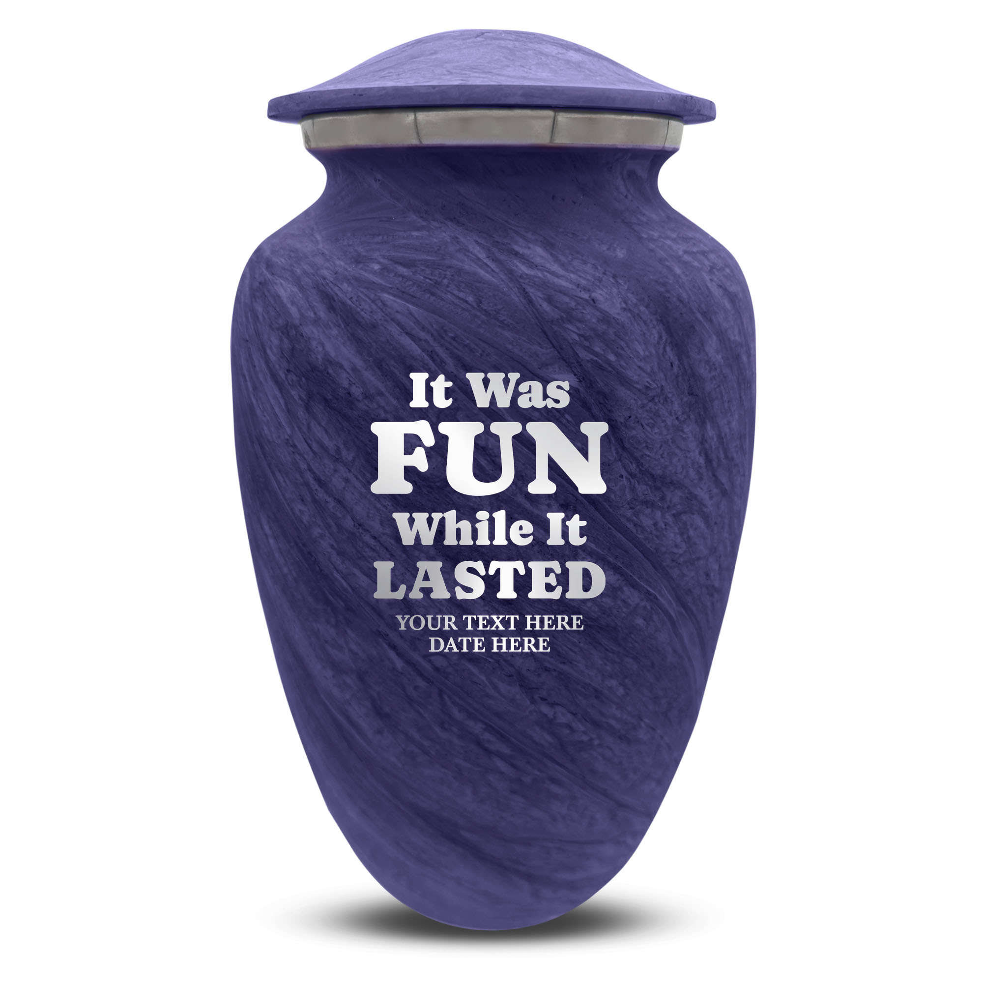 Custom Large Cremation Urn for Human Ashes - Soft Whisper Collection - Dark Humor Design - Distressed Finish - 200 Cubic Inch