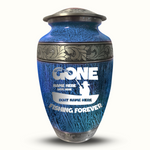 Custom Large Cremation Urn for Human Ashes - Elevate Collection - Funny Fishing Design - Distressed Finish - 200 Cubic Inch