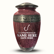 Custom Aluminum Human Urn - Elevate Collection - Funny Fishing Design - Distressed Finish - 200 Cubic Inch
