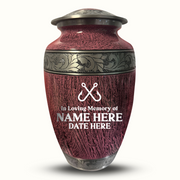 Custom Aluminum Human Urn - Elevate Collection - Funny Fishing Design - Distressed Finish - 200 Cubic Inch