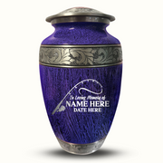 Custom Aluminum Human Urn - Elevate Collection - Funny Fishing Design - Distressed Finish - 200 Cubic Inch