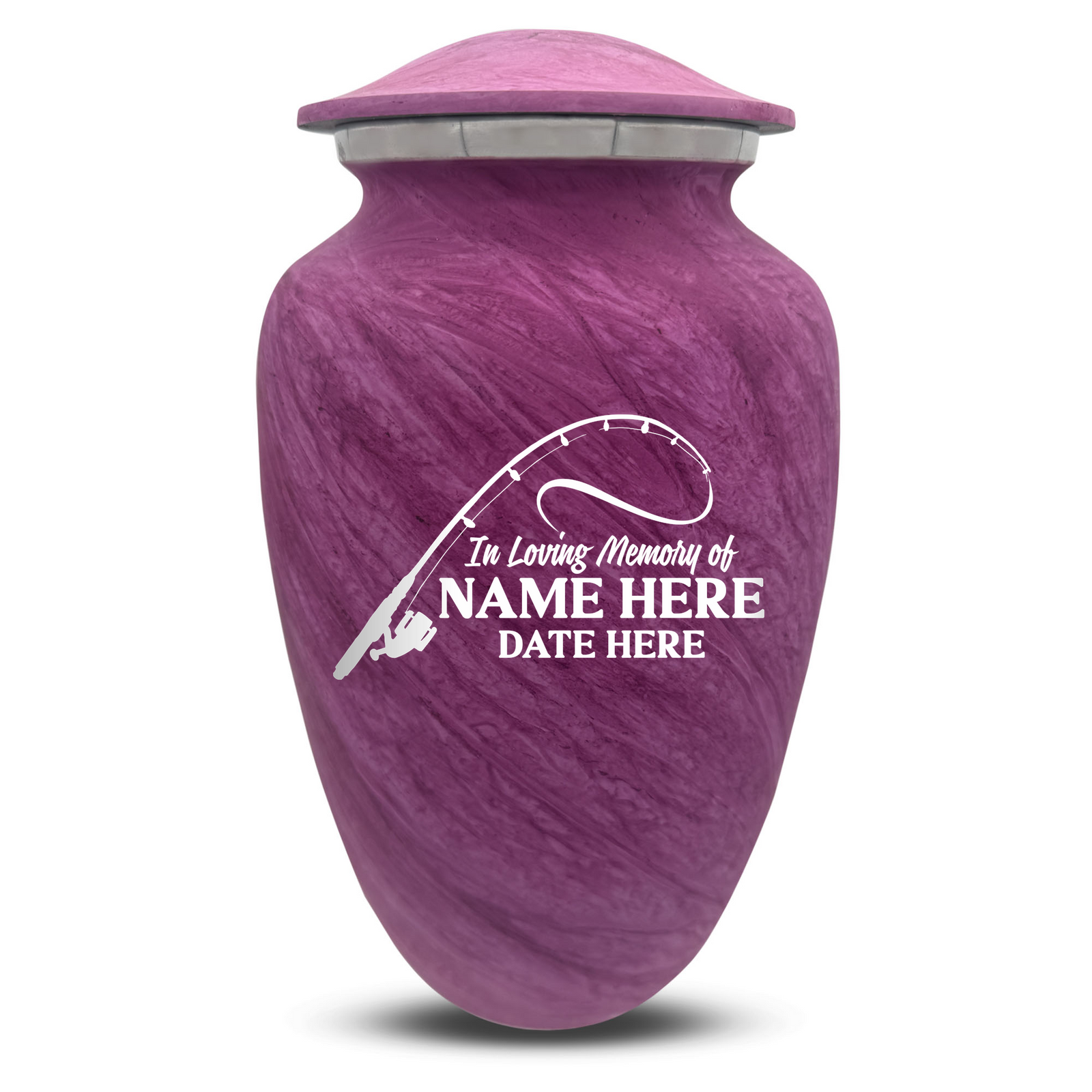 Custom Human Urns - Soft Whisper Collection - Funny Fishing Design - Distressed Finish - 200 Cubic Inch