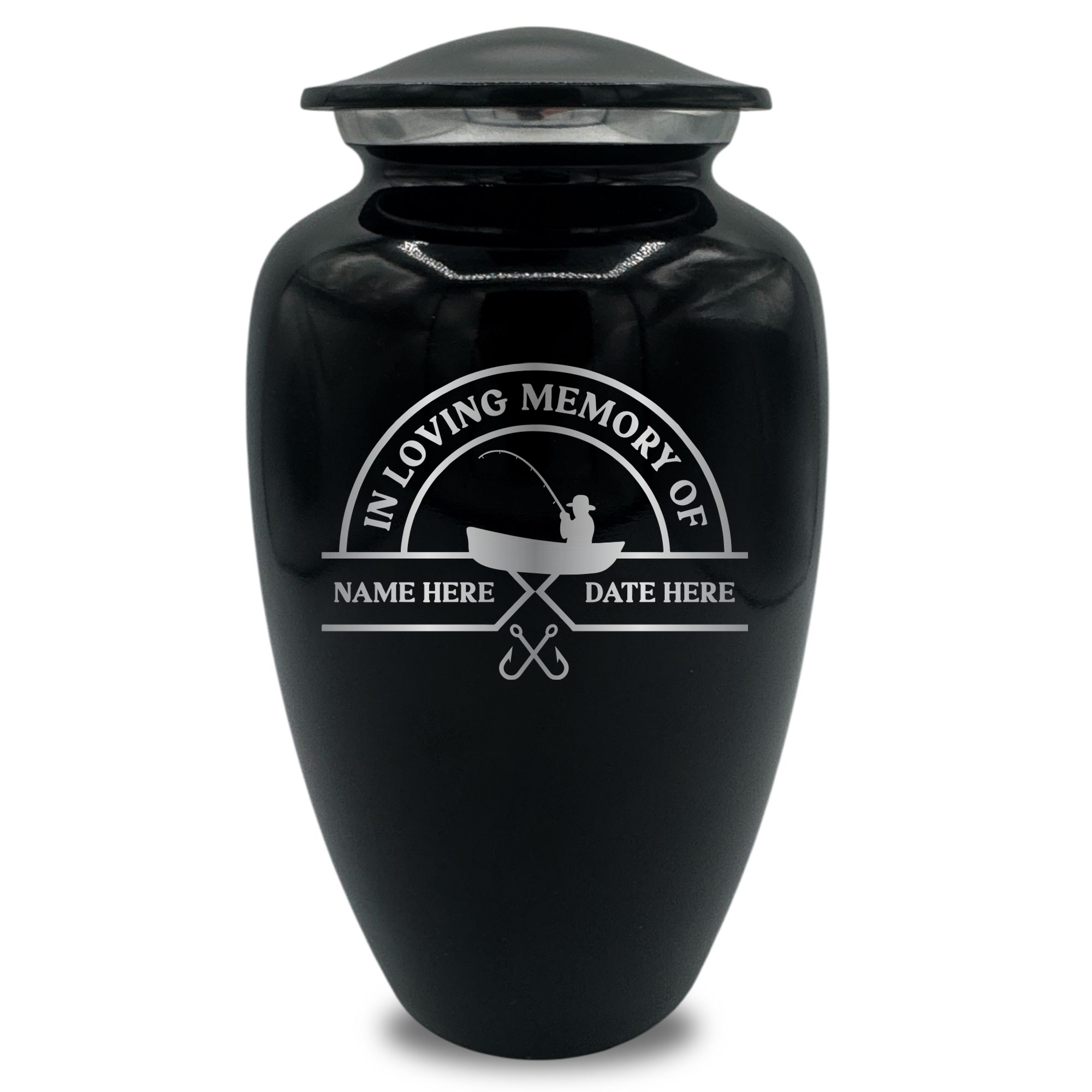 Splendor Human Cremation Urn - 200 Cubic Inch Capacity - Metal | Fisherman Tribute Collection