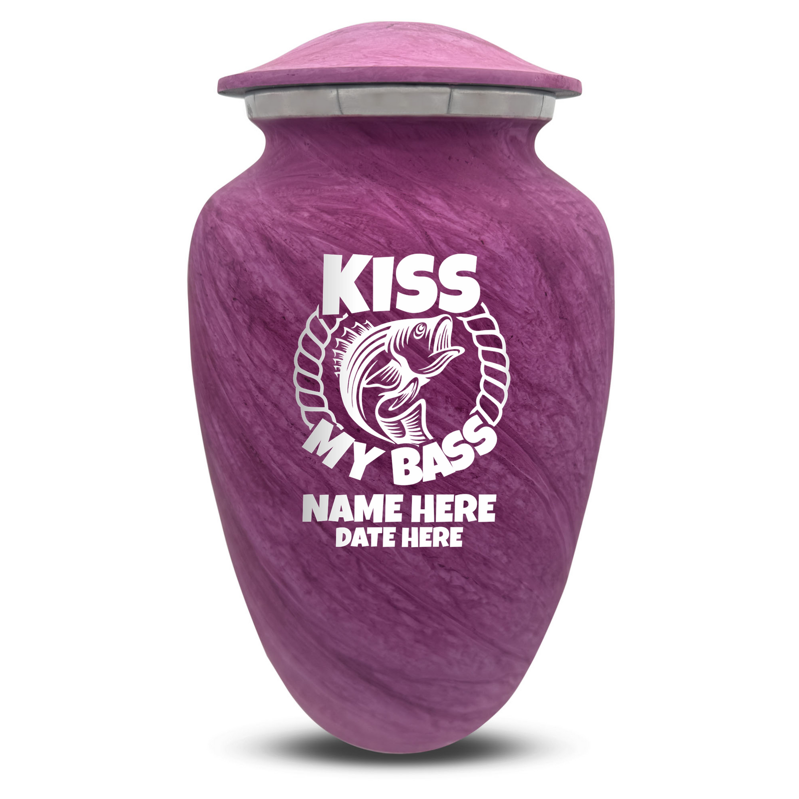 Custom Human Urns - Soft Whisper Collection - Funny Fishing Design - Distressed Finish - 200 Cubic Inch
