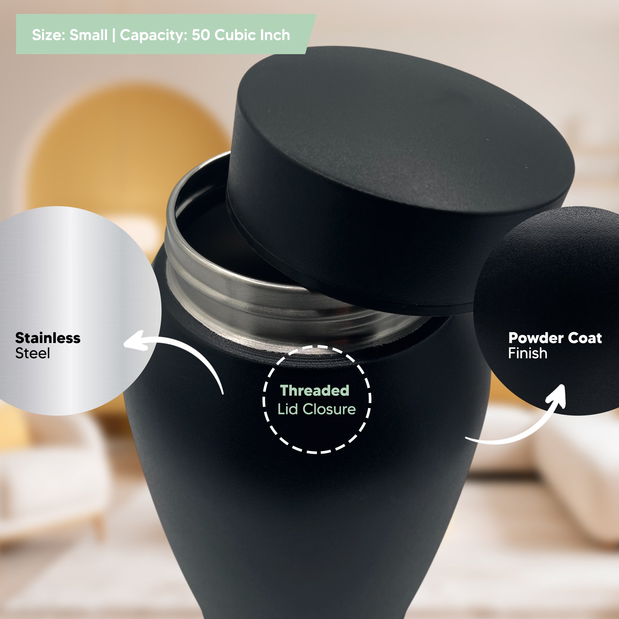 Small Human Cremation Urn for Ashes | Sharing Urn, 50 Cubic Inch | Car Mechanic Collection 1