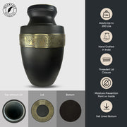 Custom Aluminum Human Urn - Memorial Dove - Elite Collection with Gold Inlay - 200 Cubic Inch