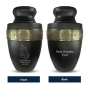 Custom Aluminum Human Urn - Simple Humor Design - Elite Collection with Gold Inlay - 200 Cubic Inch
