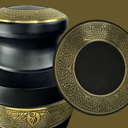 Custom Aluminum Human Urn - Memorial Decorative Swirl Design - Elite Collection with Gold Inlay - 200 Cubic Inch