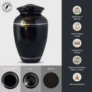Personalized Custom Human Cremation Urn For Adult Ashes Men & Woman - Engraved Aluminum Urn with Memorial Decorative Swirl Design - Polished Finish Vessel for Human Remains Up to 200 Lbs | Polished Silver Rim