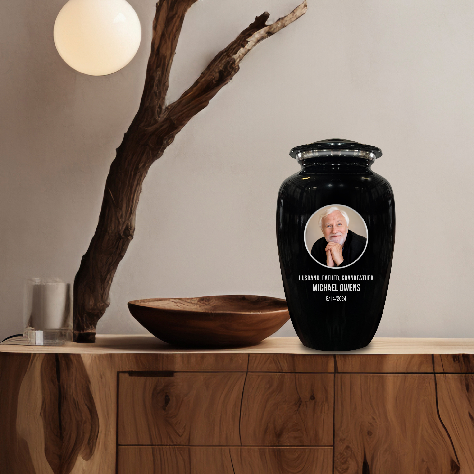 Splendor Human Cremation Urn - 200 Cubic Inch Capacity - Metal | Custom Photo