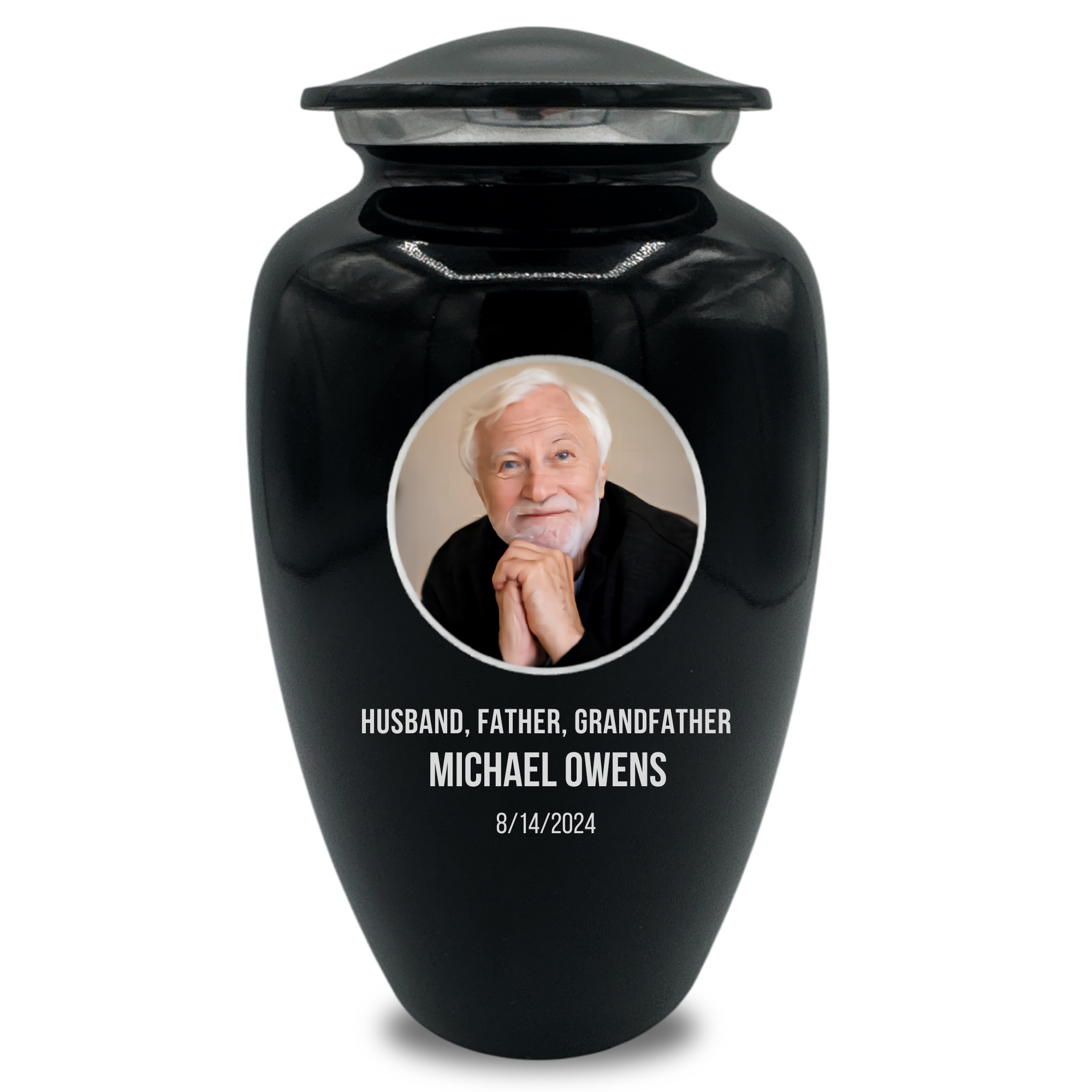 Splendor Human Cremation Urn - 200 Cubic Inch Capacity - Metal | Custom Photo