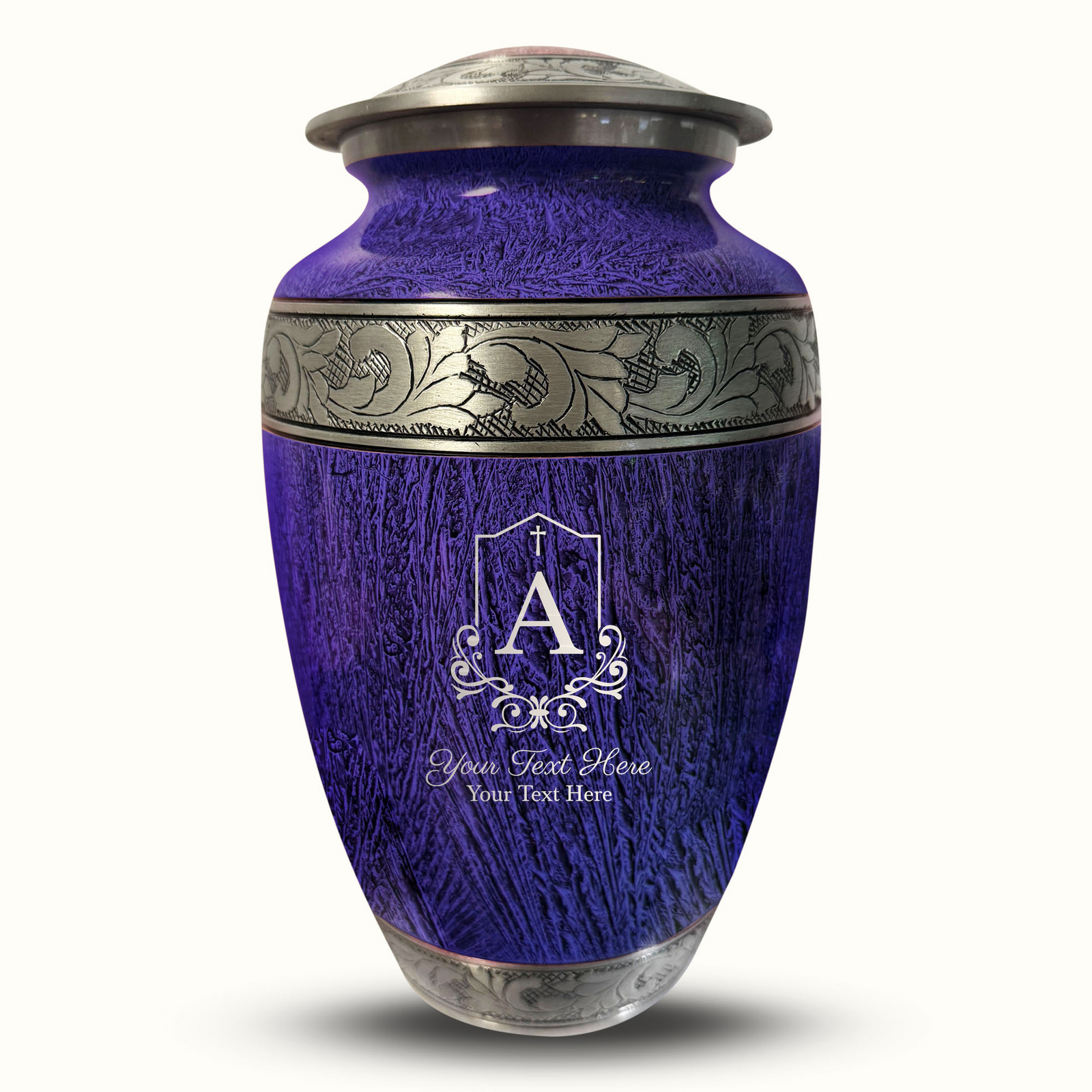 Custom Aluminum Human Urn - Elevate Collection - Headstone Shape Design - Distressed Finish - 200 Cubic Inch