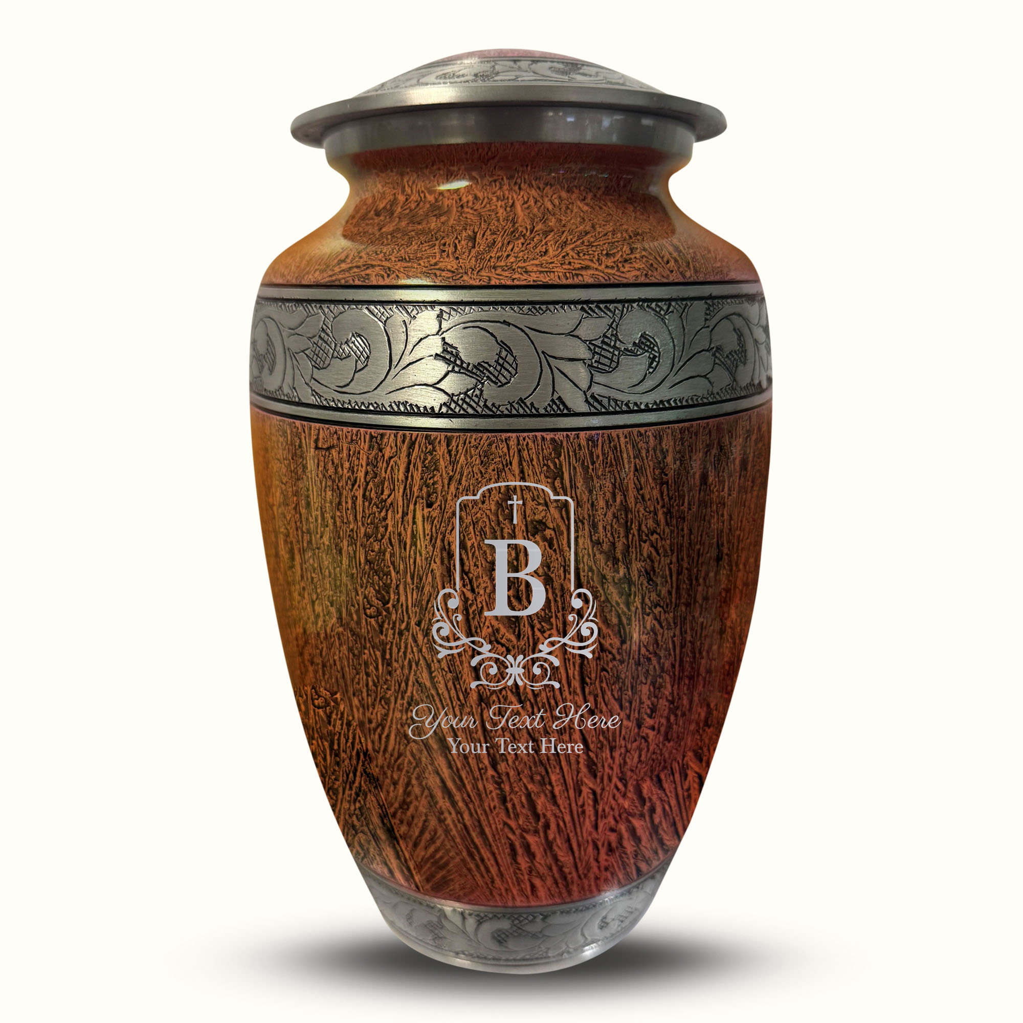 Custom Large Cremation Urn for Human Ashes - Elevate Collection - Headstone Shape Design - Distressed Finish - 200 Cubic Inch