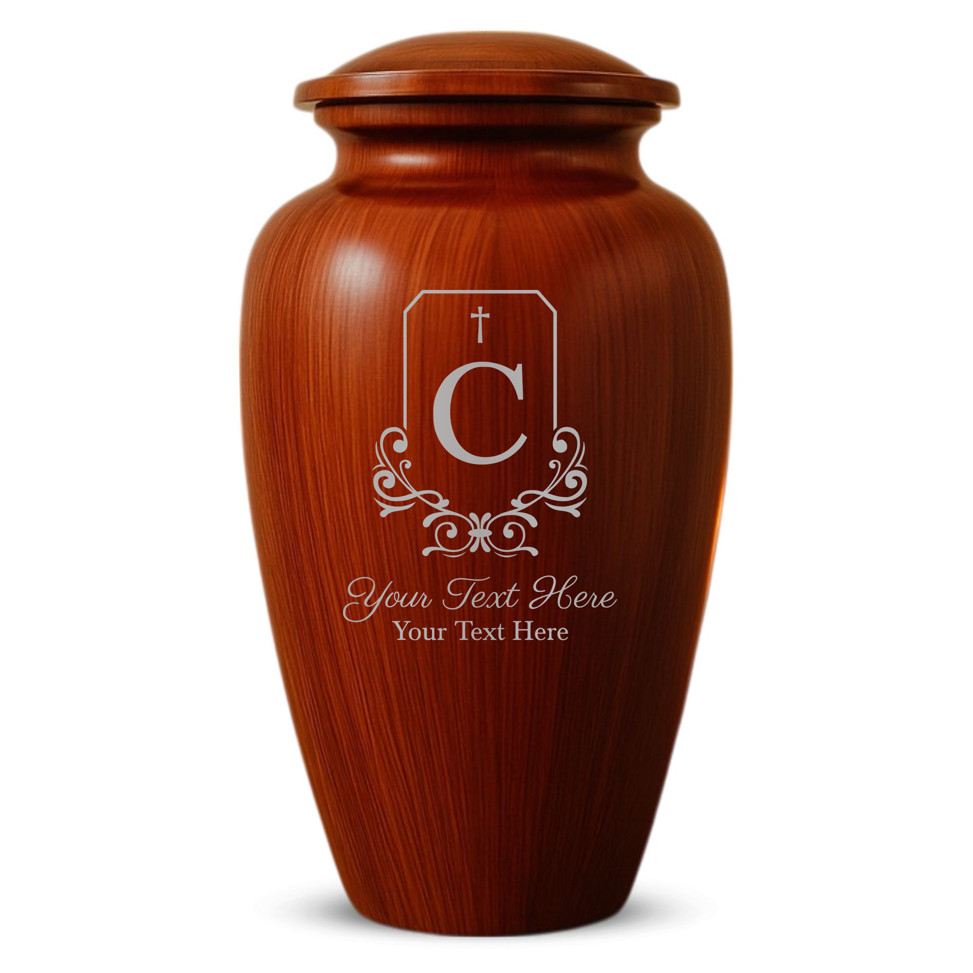 Human Cremation Urn - 200 Cubic Inch - Ingrained Wood Style Finish | Headstone Memorial