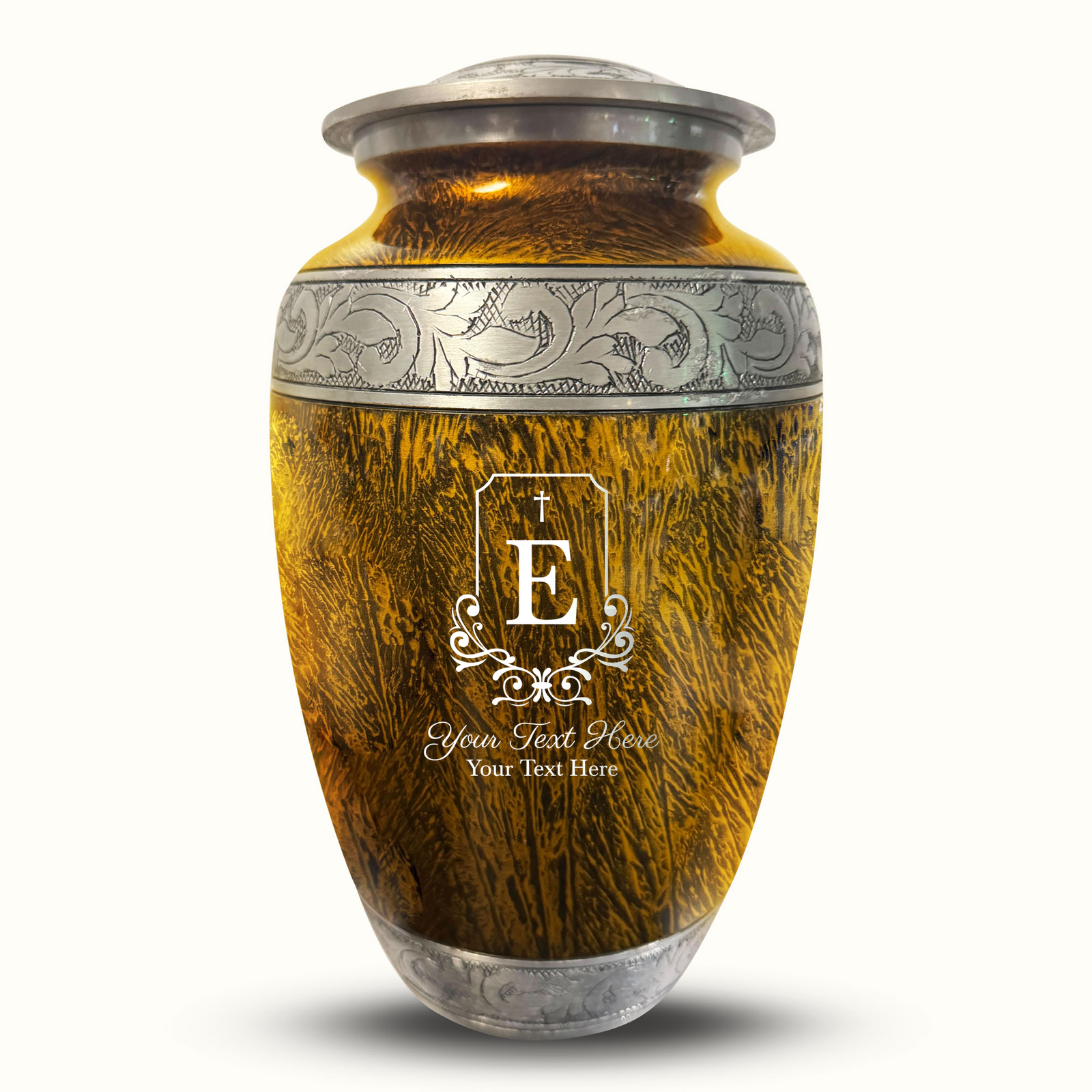 Custom Aluminum Human Urn - Elevate Collection - Headstone Shape Design - Distressed Finish - 200 Cubic Inch