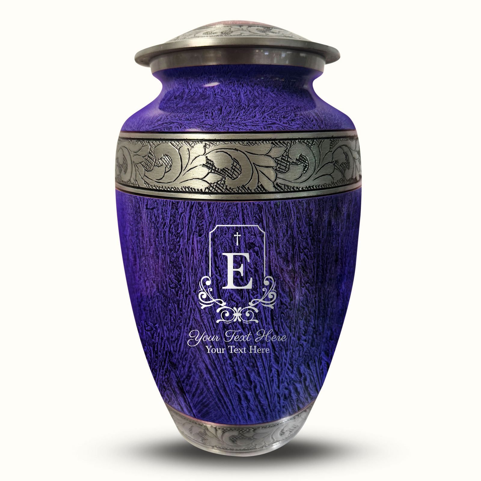 Custom Aluminum Human Urn - Elevate Collection - Headstone Shape Design - Distressed Finish - 200 Cubic Inch