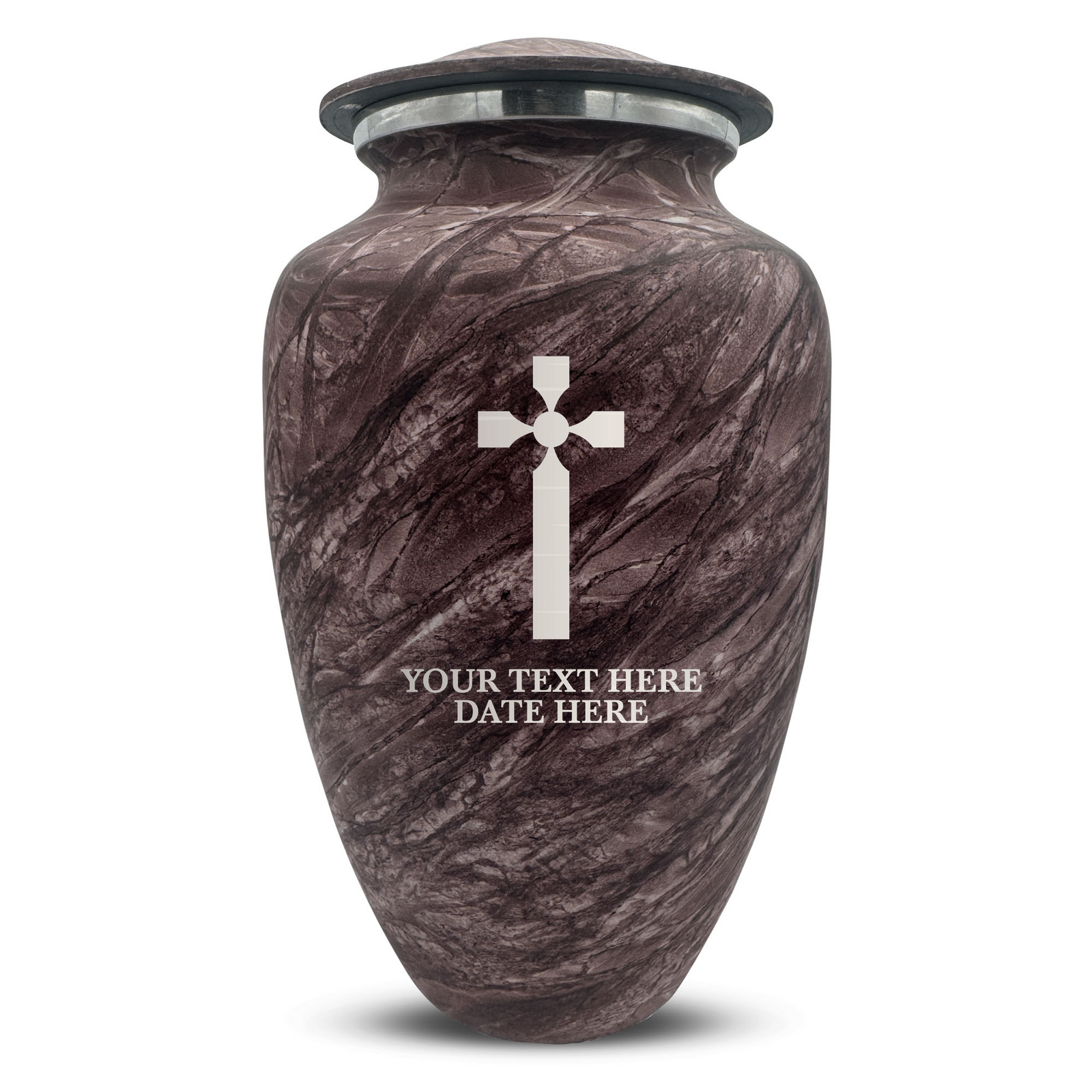 Custom Human Urns - Soft Whisper Collection - Memorial Cross Design - Distressed Finish - 200 Cubic Inch