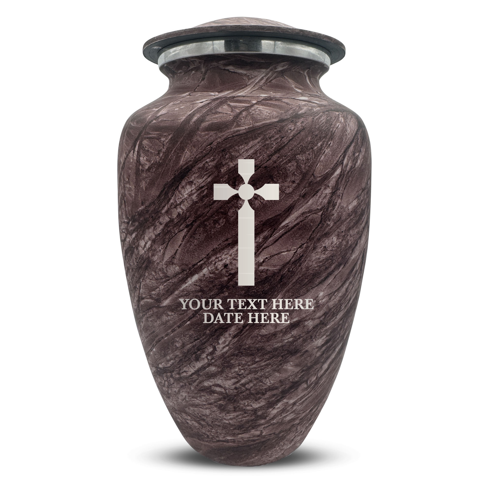 Custom Human Urns - Soft Whisper Collection - Memorial Cross Design - Distressed Finish - 200 Cubic Inch