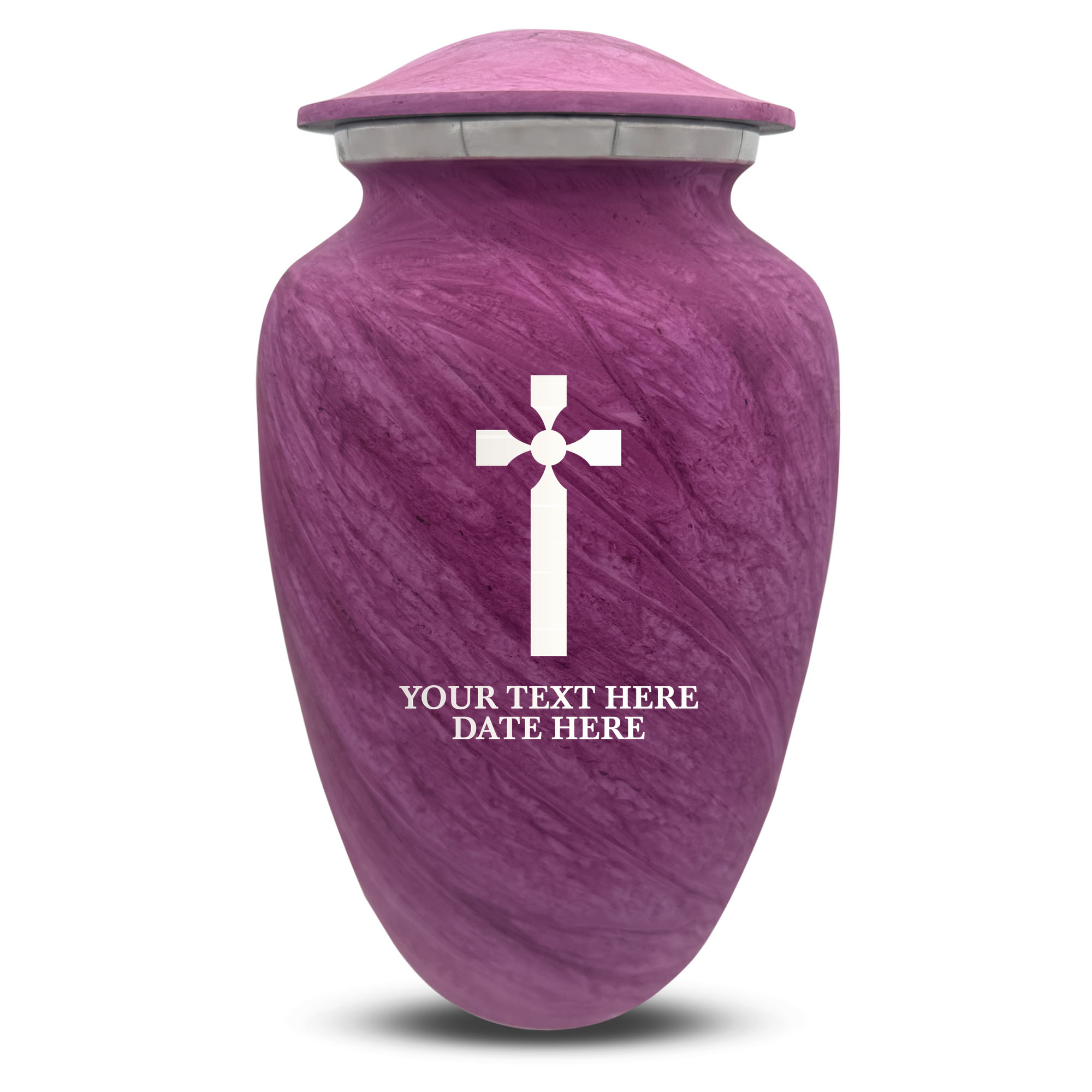 Custom Human Urns - Soft Whisper Collection - Memorial Cross Design - Distressed Finish - 200 Cubic Inch