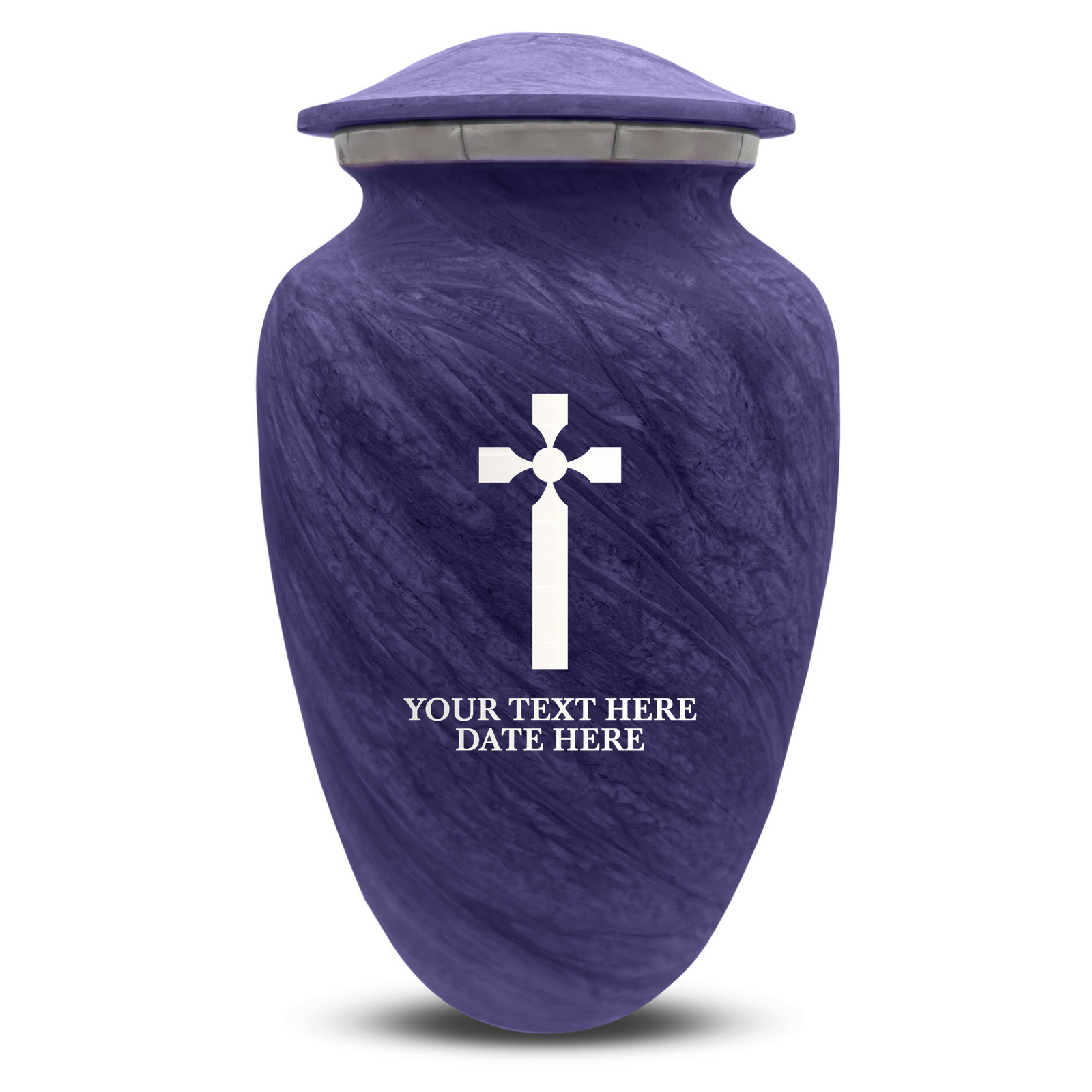 Custom Human Urns - Soft Whisper Collection - Memorial Cross Design - Distressed Finish - 200 Cubic Inch