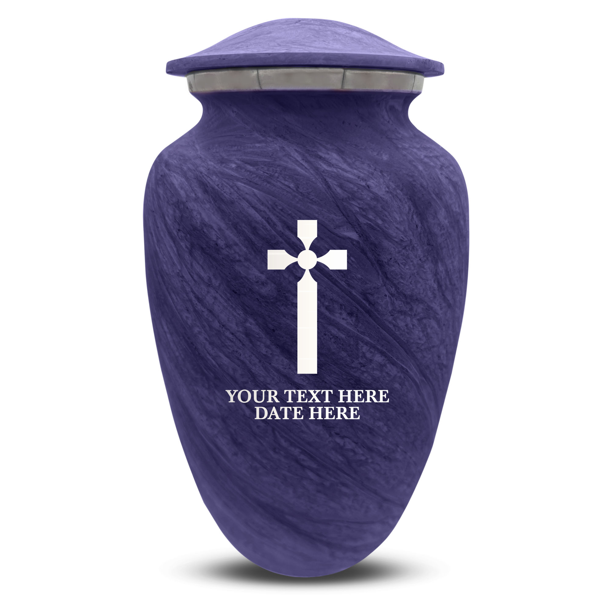 Custom Human Urns - Soft Whisper Collection - Memorial Cross Design - Distressed Finish - 200 Cubic Inch