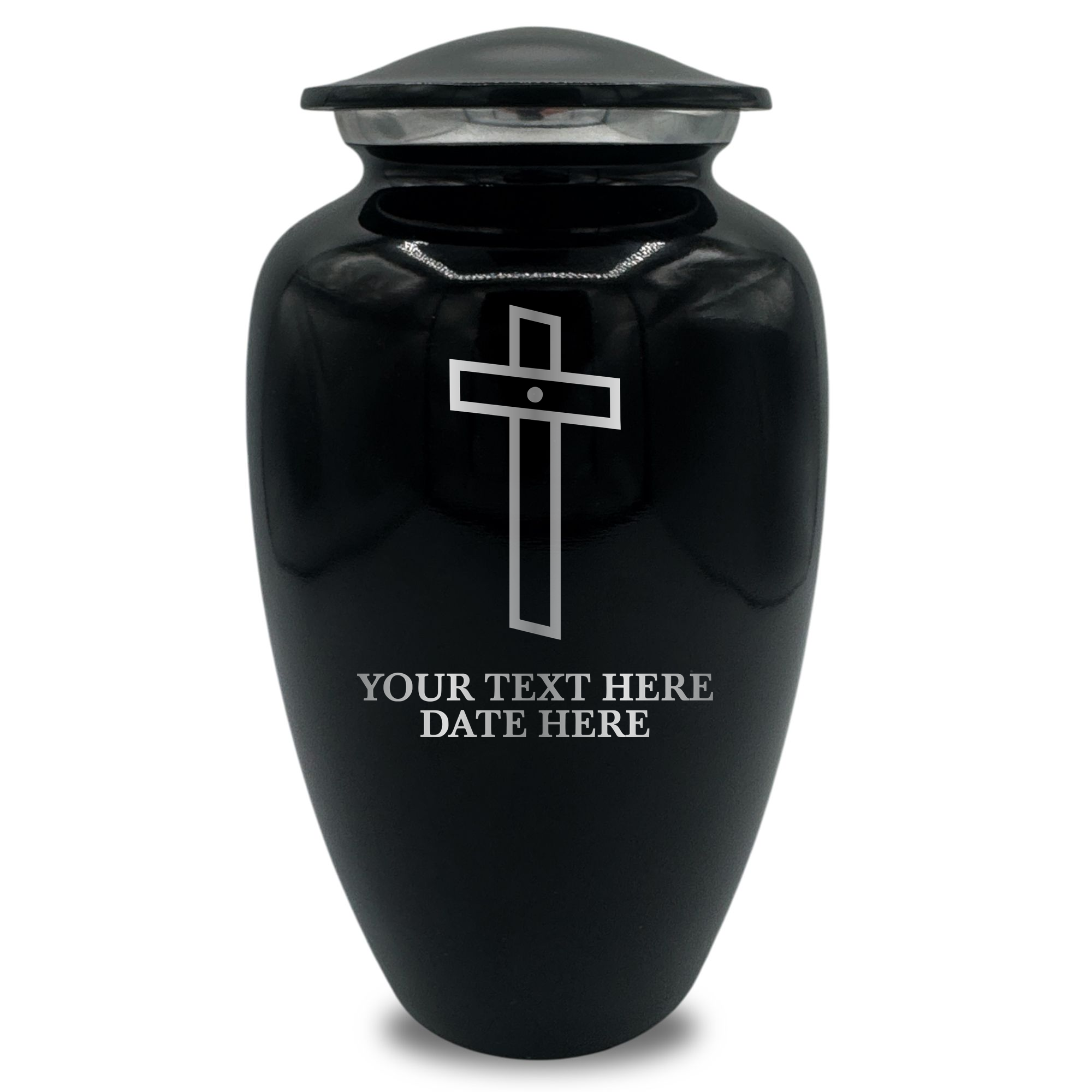 Splendor Human Cremation Urn – 200 Cubic Inch Capacity – Metal | Cross Design Collection