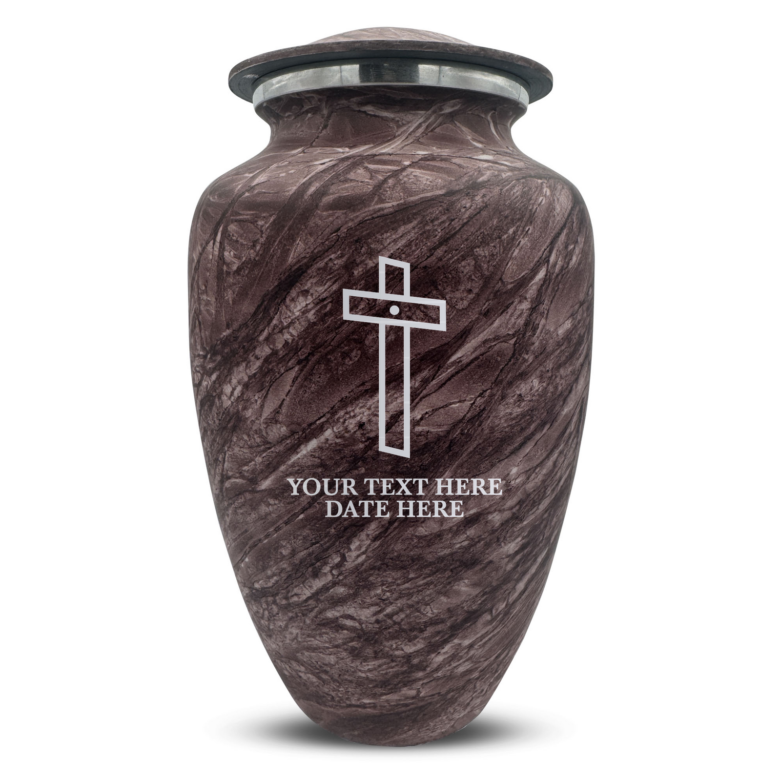 Custom Human Urns - Soft Whisper Collection - Memorial Cross Design - Distressed Finish - 200 Cubic Inch