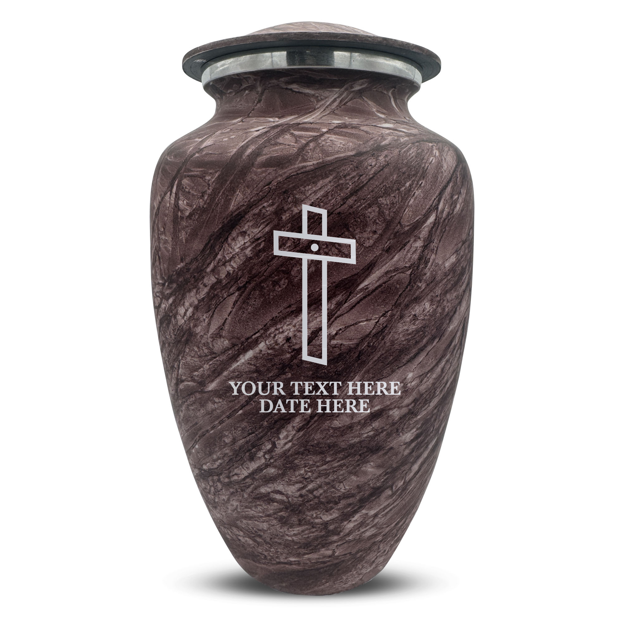 Custom Human Urns - Soft Whisper Collection - Memorial Cross Design - Distressed Finish - 200 Cubic Inch
