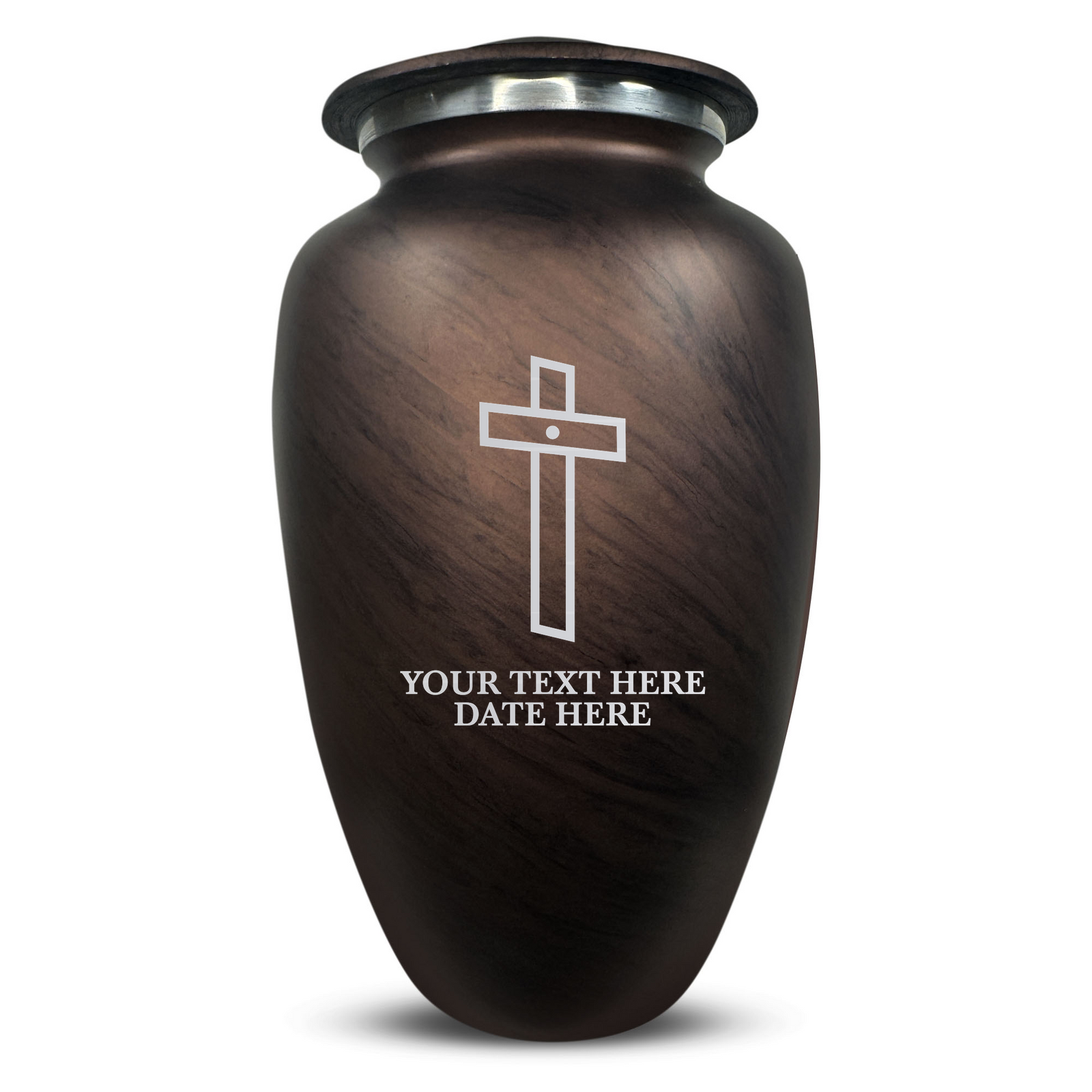 Custom Human Urns - Soft Whisper Collection - Memorial Cross Design - Distressed Finish - 200 Cubic Inch