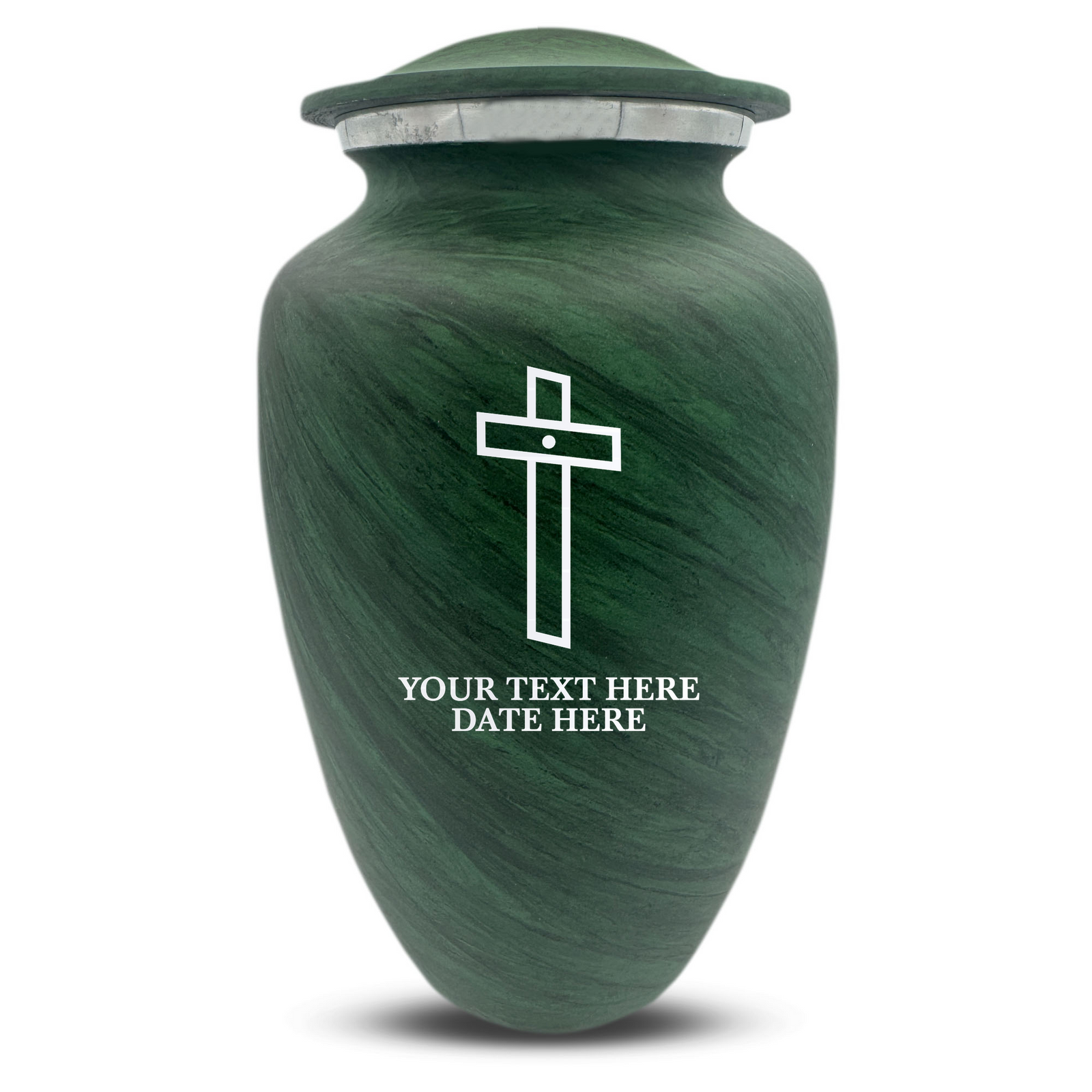 Custom Human Urns - Soft Whisper Collection - Memorial Cross Design - Distressed Finish - 200 Cubic Inch