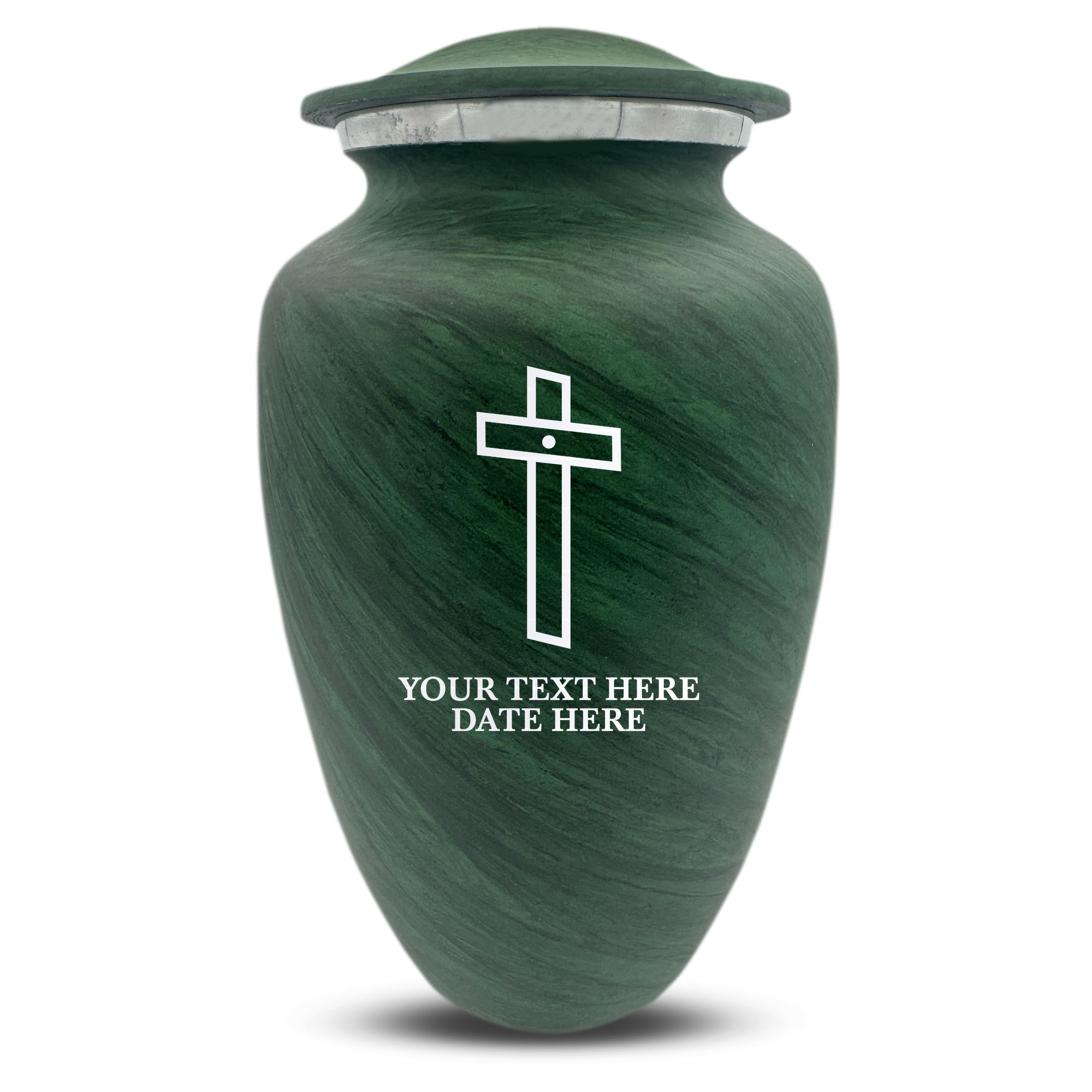 Custom Human Urns - Soft Whisper Collection - Memorial Cross Design - Distressed Finish - 200 Cubic Inch