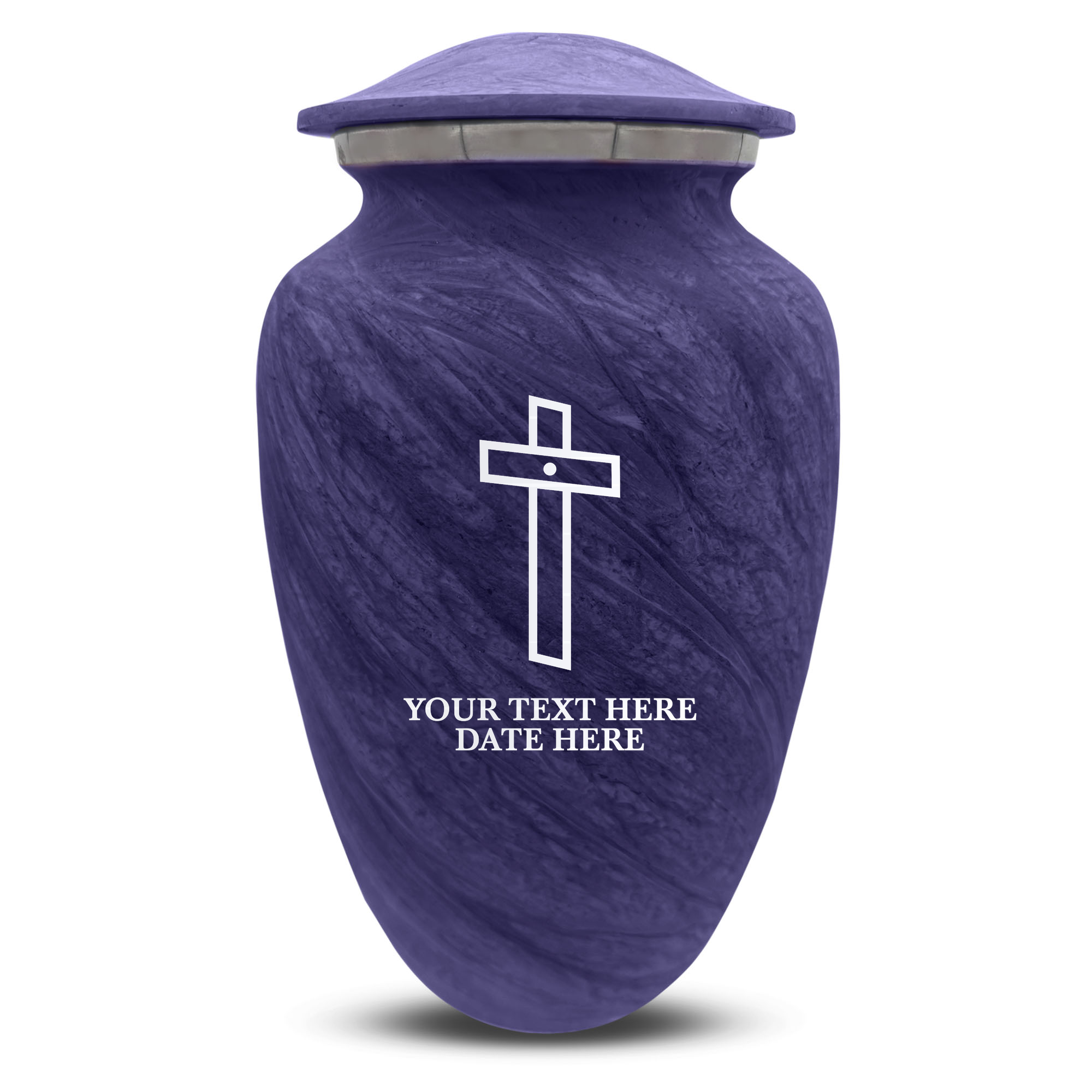 Custom Human Urns - Soft Whisper Collection - Memorial Cross Design - Distressed Finish - 200 Cubic Inch