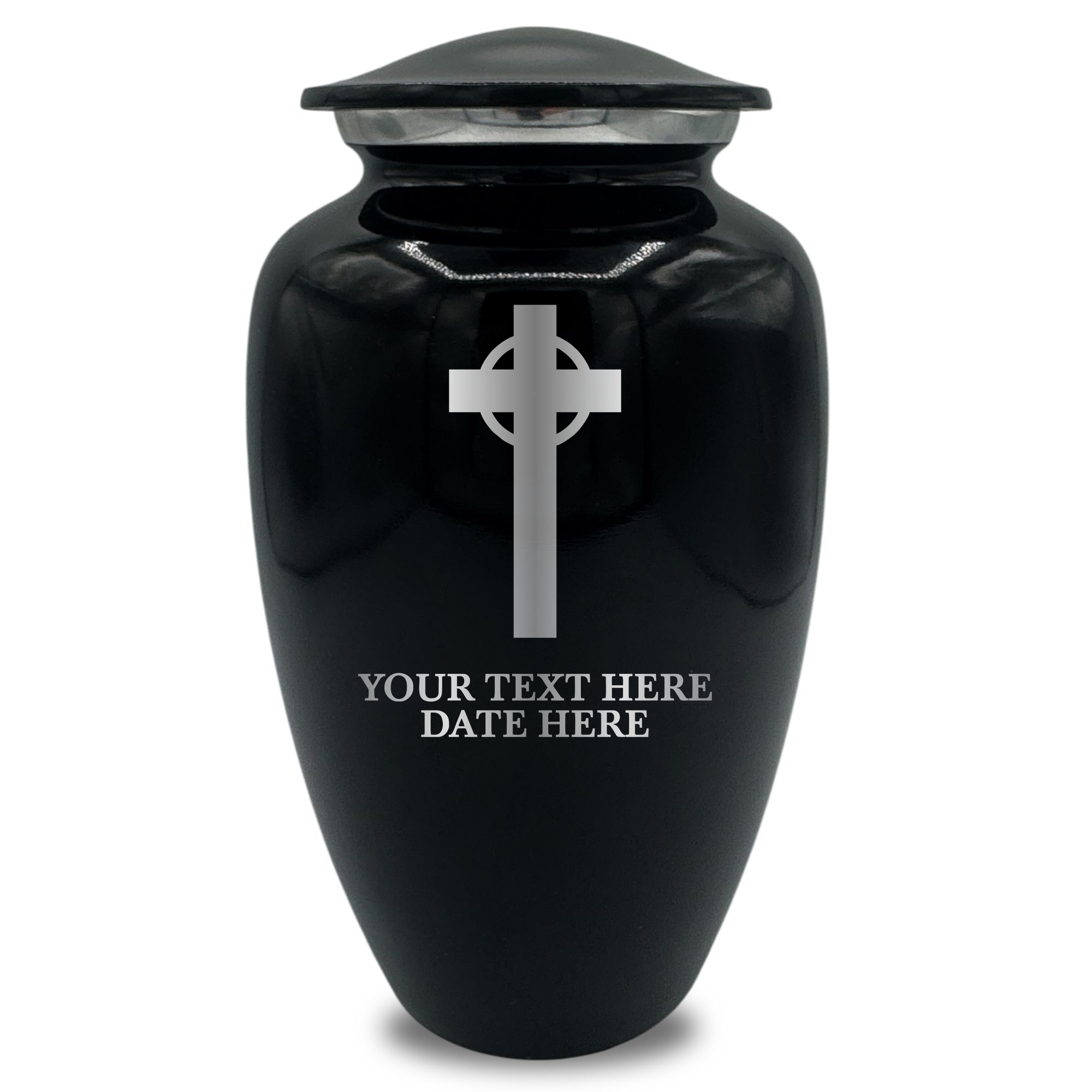 Splendor Human Cremation Urn – 200 Cubic Inch Capacity – Metal | Cross Design Collection