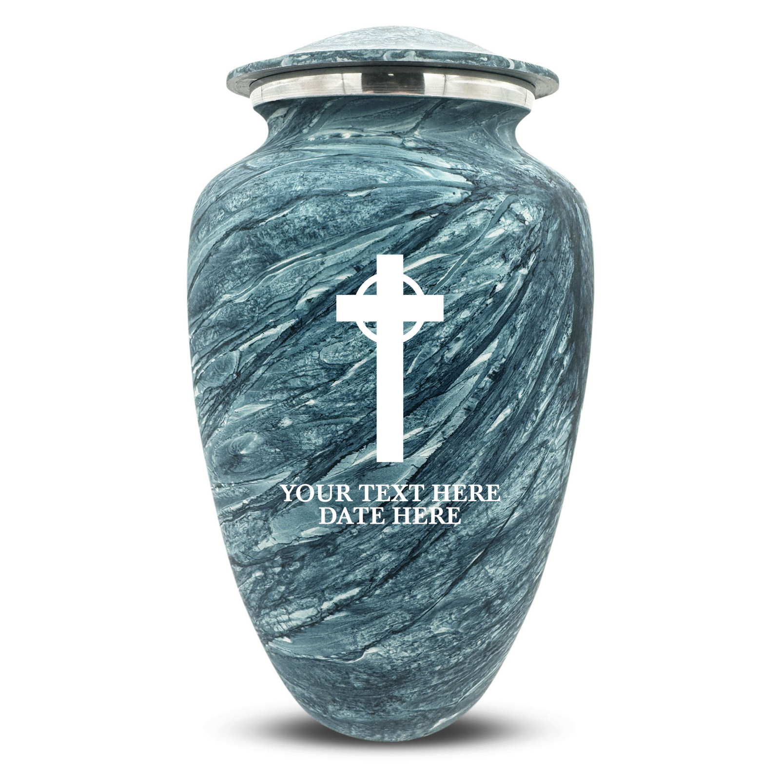 Custom Human Urns - Soft Whisper Collection - Memorial Cross Design - Distressed Finish - 200 Cubic Inch
