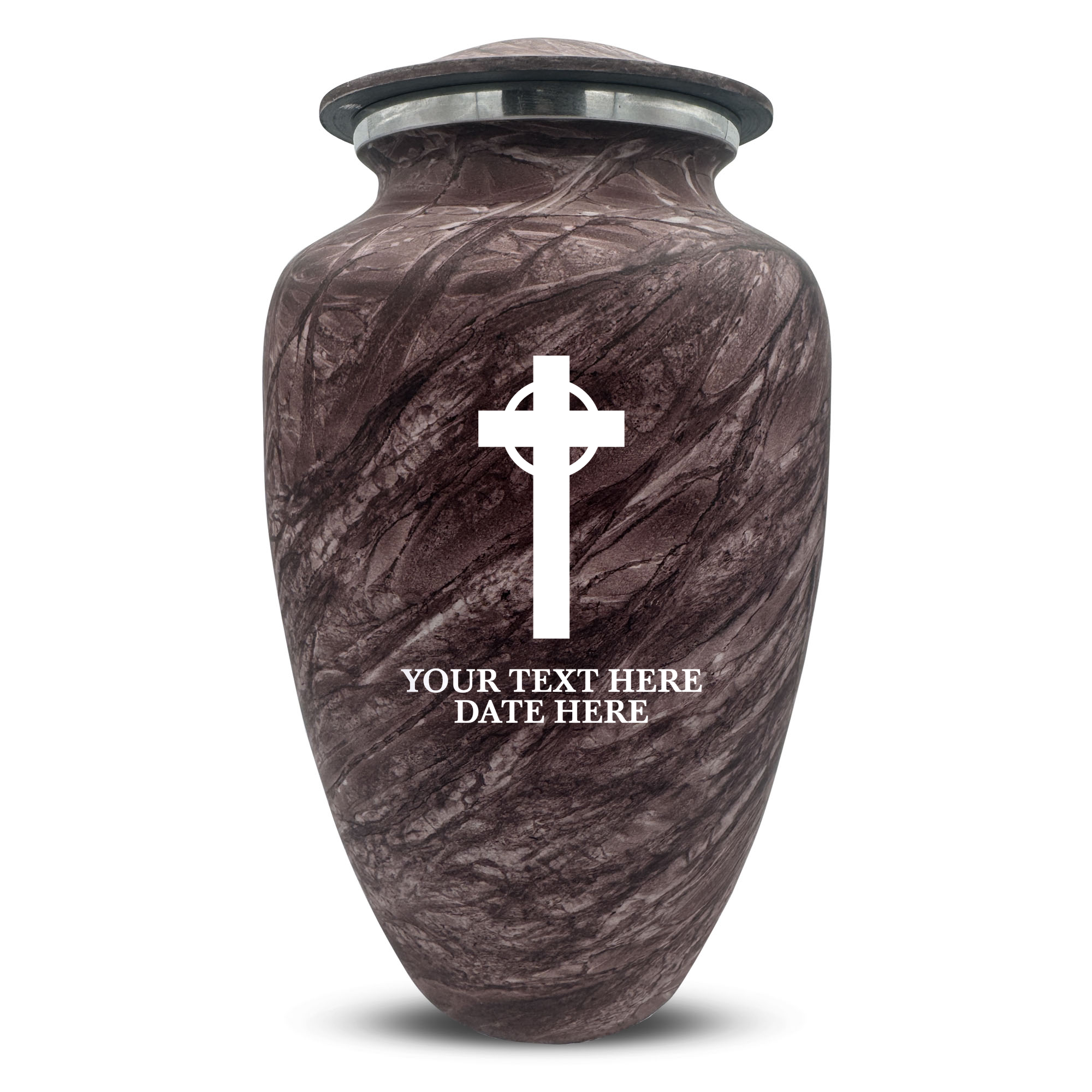 Custom Human Urns - Soft Whisper Collection - Memorial Cross Design - Distressed Finish - 200 Cubic Inch