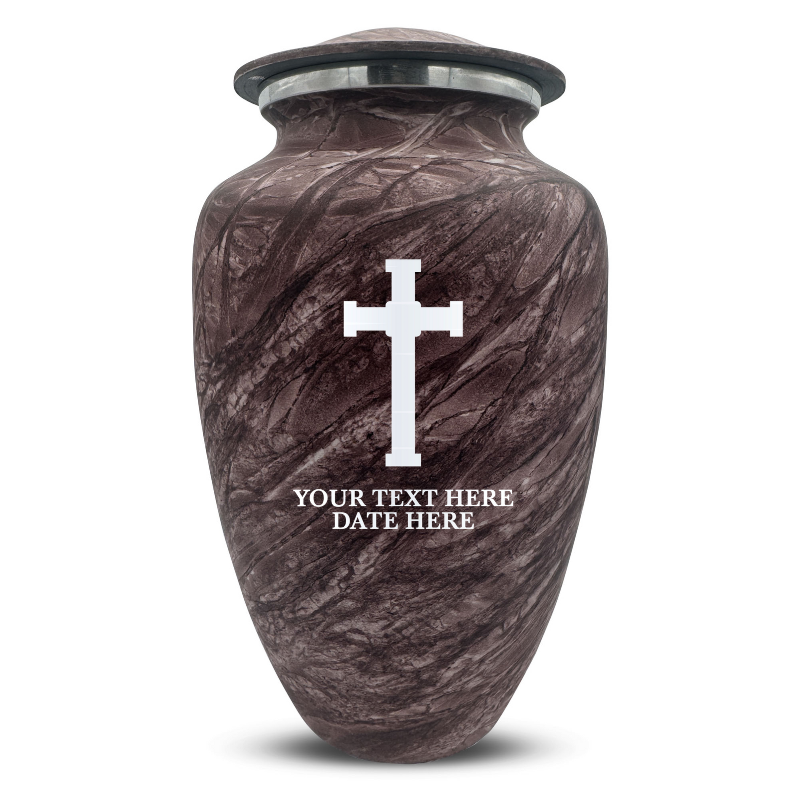 Custom Human Urns - Soft Whisper Collection - Memorial Cross Design - Distressed Finish - 200 Cubic Inch